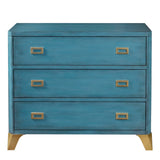 Pulaski Furniture Three Drawer Turquoise Blue Accent Chest P301054-PULASKI P301054-PULASKI