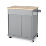 Christopher Knight Home® - Noble House - Batavia Contemporary Kitchen Cart with Wheels