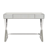 Homelegance By Top-Line Syrus Mirrored 1-Drawer Campaign Desk Silver Mirror