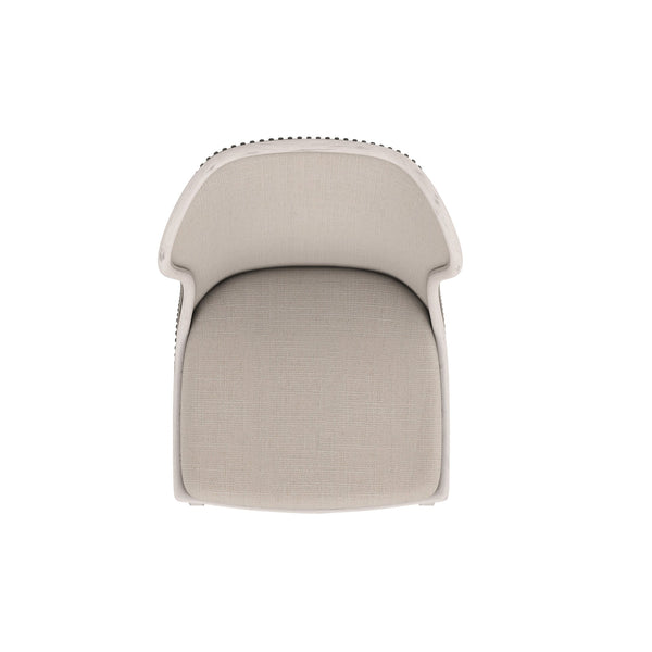 A.R.T. Furniture Alcove Host Chair Set Of 2 - Elegant Casual Traditional Design With Nailhead Trim & Linen Blend Upholstery - Set Of 2 Light Brown, White Alder Solids,Foam,Fabric 321201-2817