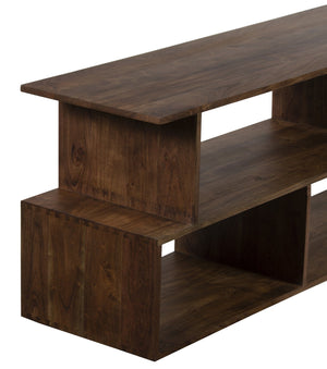 Porter Designs Porter Portola Solid Acacia Wood Tv Stand - Unique Mid-century Design With Asymmetric Storage Brown Wood 05-108-10-1255