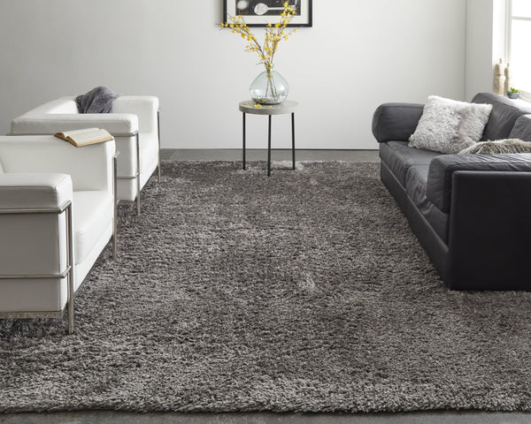 Feizy Rugs Darian Plush High Pile Polyester Shag Rug - Cozy, Modern Design For Effortless Home Elegance Gray Polyester Drn39k0fgry000p00