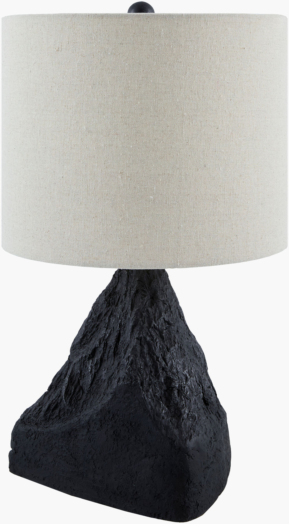 Surya Fuego Tropical Coastal Accent Table Lamp - 22" Tall, Resin Base & Linen Shade For Vibrant Spaces Body, Black,Shade, White,Finial, Black,Harp, Metallic ,Nickel,Cord, Translucent Resin,Linen,Polyester,Plastic Fue-001