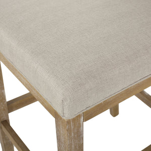English Elm Christopher Knight Home® - 31 Inch Counter Stools Set of 2 Wheat Fabric Upholstered, Breathable L-Shaped Backrest, Modern Comfort 73531.00WHEAT