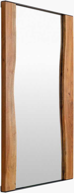 Surya Fujian Rustic Accent Mirror Wall Decor – Elegant 36"H X 24"W Piece For Home Decor & Charm Frame, Brown Acacia Fuj001-36241