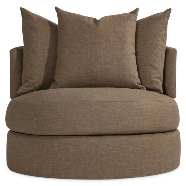Bernhardt Bernhardt T-Back Fabric Swivel Chair — Deep Seat, Plush Pillows, Hidden 360° Base, Customizable Finish - Made to Order P3113SA