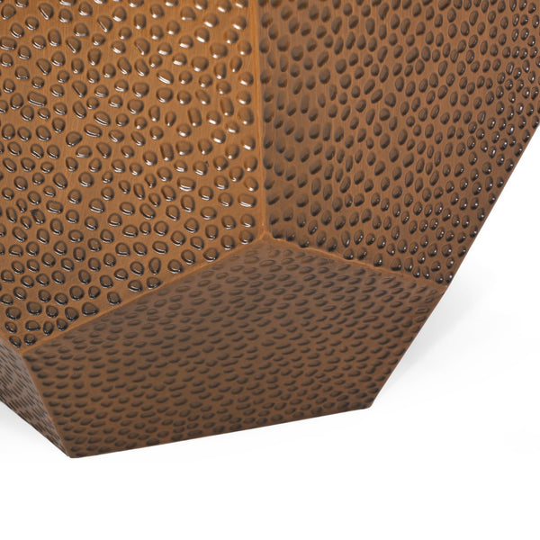 English Elm Christopher Knight Home® - METAL Modern Hammered Iron Geometric Side Table — Sleek Brushed Finish, Sturdy 80 lb Capacity Antique Bronze 72228.00BRZBRSANT