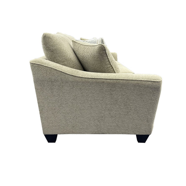 Porter Designs Porter Columbia Microfiber Sofa In Cream - Plush Comfort, Stylish Geometric Pillows & Modern Design Cream Fabric 01-207-01-9443