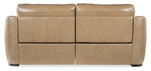 Hooker Furniture Wayward Power Sofa By Hooker Furniture Upholstery — Latte Semi-Aniline Leather, Power Recline & Headrests Brown SS650-PH3-070