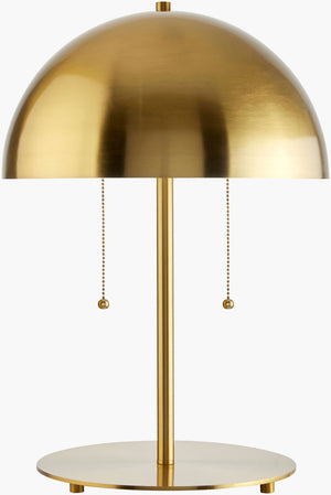 Surya Fungiaire 20" Country Cottage Accent Table Lamp - Cozy Metal Design For Inviting Home Ambiance Body, Metallic ,Gold,Base, Metallic ,Brass,Cord, Translucent Iron,Metal Fun-001