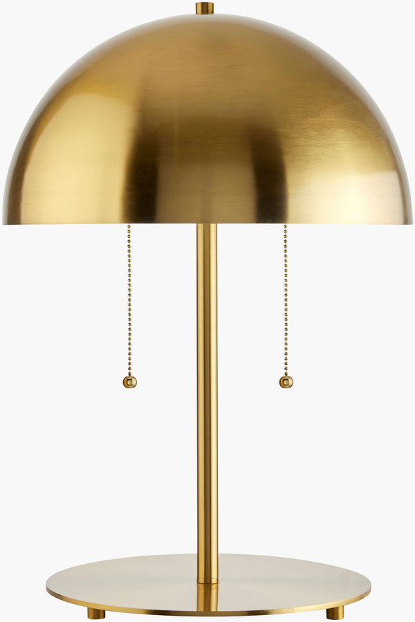 Surya Fungiaire 20" Country Cottage Accent Table Lamp - Cozy Metal Design For Inviting Home Ambiance Body, Metallic ,Gold,Base, Metallic ,Brass,Cord, Translucent Iron,Metal Fun-001
