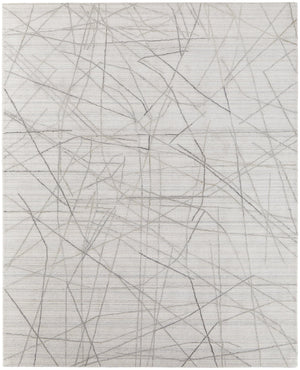 Feizy Rugs Whitton Handwoven Wool & Viscose Abstract Rug | Modern Industrial Design For Stylish Interiors Ivory,Gray Viscose,Wool Wtn8894fivychlp00