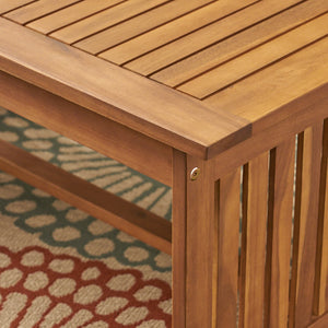 English Elm Christopher Knight Home® - CASA Acacia Coffee Table for Outdoor Patios — Stained Treated Wood, Compact Yet Spacious 40"W Brown+Antique Bronze 63307.00