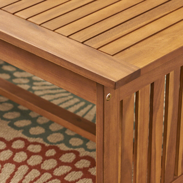 English Elm Christopher Knight Home® - CASA Acacia Coffee Table for Outdoor Patios — Stained Treated Wood, Compact Yet Spacious 40"W Brown+Antique Bronze 63307.00