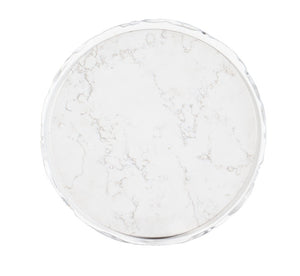 Hooker Furniture Melange Sculptural Be-Leaf Accent Table With White Quartz Top And Brushed Gold Base For Small Spaces 628-50101-02