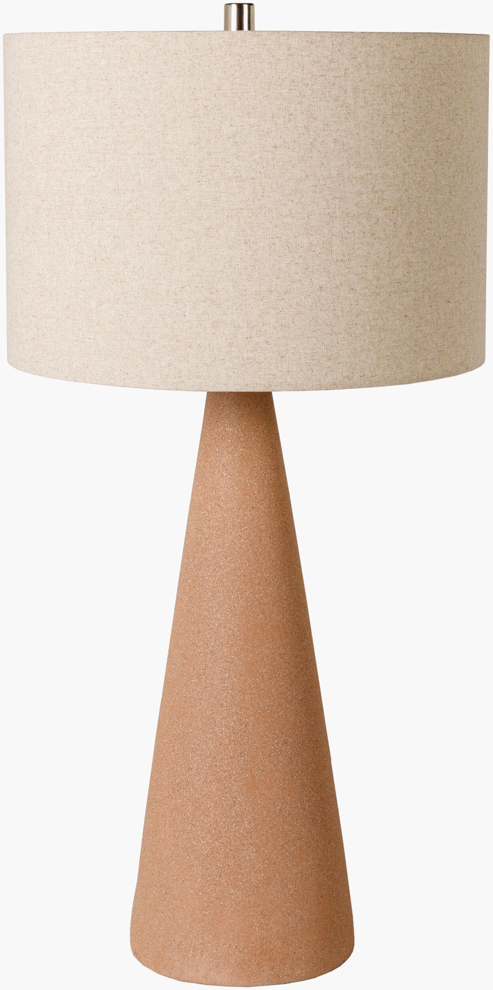 Surya Fulton Modern 31" Accent Table Lamp - Stylish Beige Linen Shade & Easy-clean Metal Design Body, Yellow,Finial, Metallic ,Silver,Cord, Translucent Concrete,Linen,Iron Fut-002