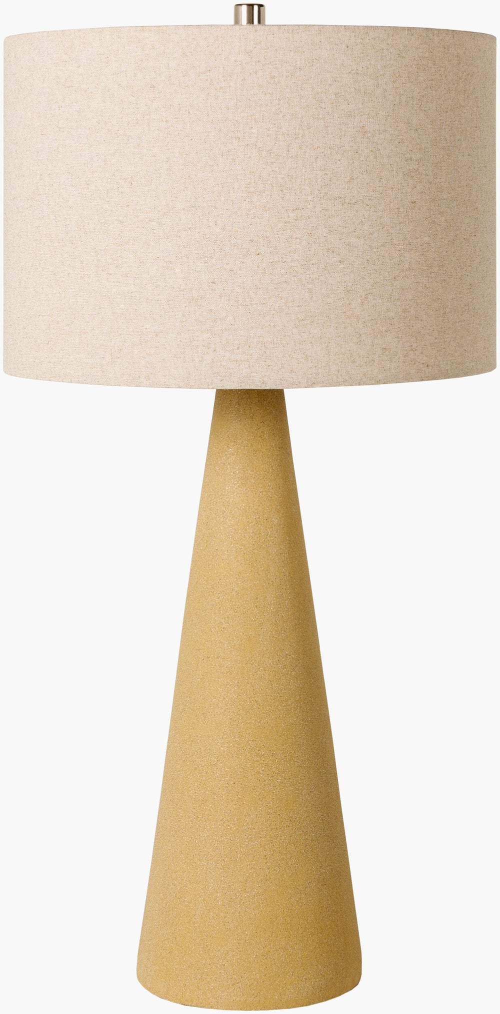Surya Fulton Modern 31" Accent Table Lamp - Stylish Beige Linen Shade & Easy-clean Metal Design Body, Yellow,Finial, Metallic ,Silver,Cord, Translucent Concrete,Linen,Iron Fut-002