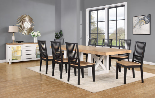 English Elm Steve Silver - Magnolia White Server with Lighted Cabinet, Soft-Close Doors, 4 Adjustable Glass Shelves, 63.9" B081P157034