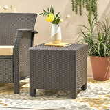 Christopher Knight Home® - Noble House - Puerta Outdoor Wicker Accent Side Table, Dark Brown