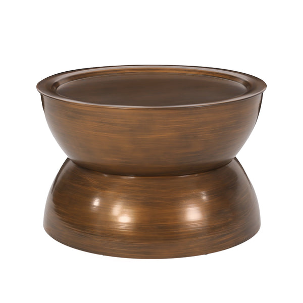English Elm Christopher Knight Home® - METAL Hourglass Coffee Table with Brushed Antique Brown Finish, Hammered Iron Texture, Durable Edge Trim Antique Bronze 72227.00BRZBRSANT