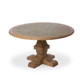 Aged Zinc Top Round Dining Table