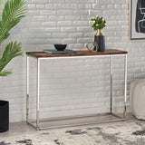 Christopher Knight Home® - Noble House - Pendroy Boho Glam Handcrafted Wood Console Table, Natural and Silver