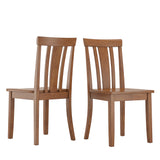 Homelegance By Top-Line Lorren Slat Back Wood Dining Chairs (Set of 2) Natural Rubberwood