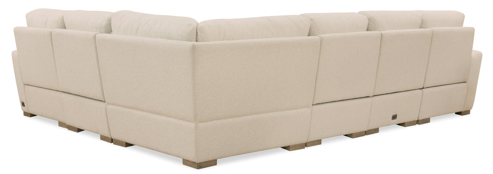 Hooker Furniture Optimus Five Seat Power Sectional with Recline Headrests and Performance Fabric SS925-5PC2-405-S