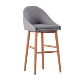 Homelegance By Top-Line Montague Mid-Century Wood Bar Height Stools (Set of 2) Grey Rubberwood