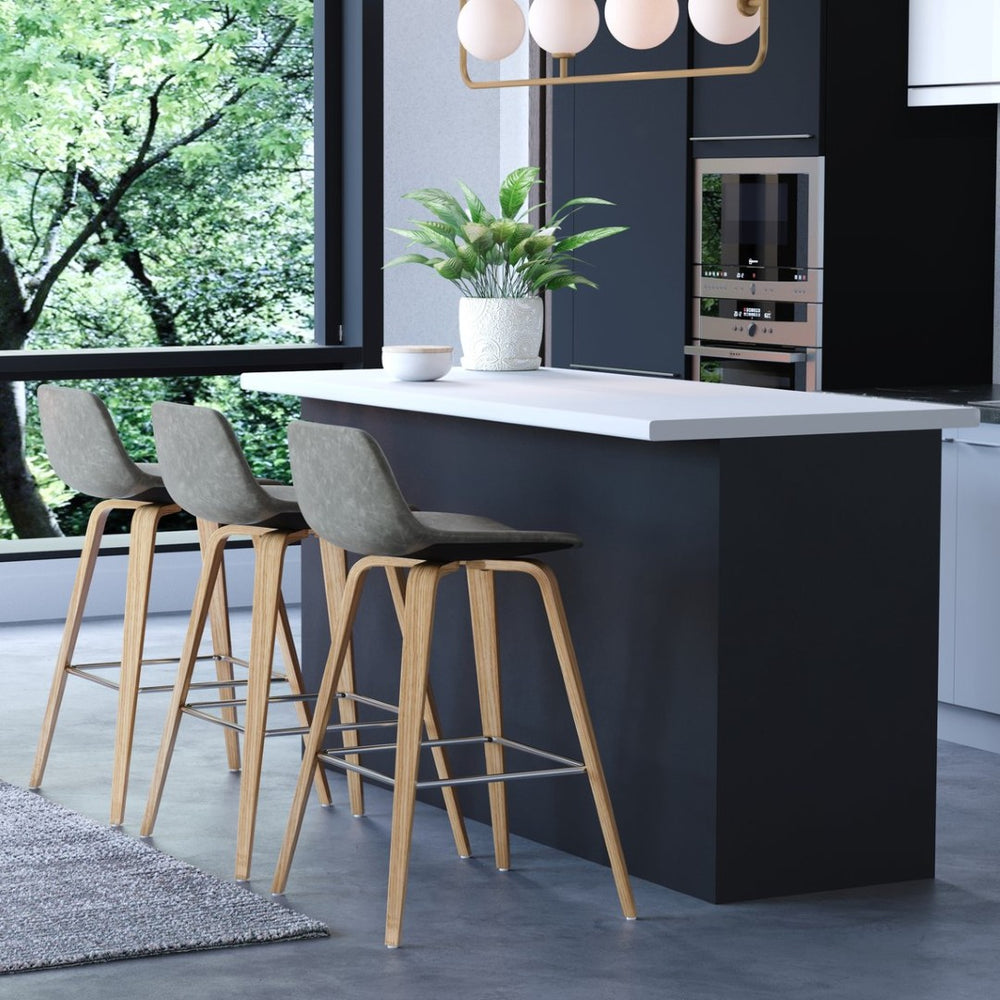 English Elm Randolph Modern Bentwood Counter/Bar Stools Set Of 2 - Stylish Comfort For Kitchen & Home Bars B136P159455-GIGA