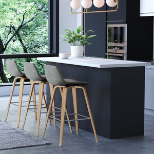 English Elm Randolph Modern Bentwood Counter/Bar Stools Set Of 2 - Stylish Comfort For Kitchen & Home Bars B136P159455-GIGA