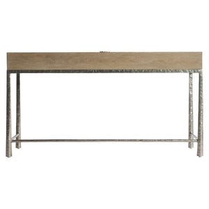 Bernhardt Bernhardt Aventura Desk With White Oak Top, Textured Aluminum Frame, Integrated Power & Drawers D21514