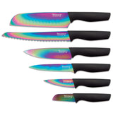 Hampton Forge 12-Piece Rainbow Black Cutlery Set - Titanium Coated Blades