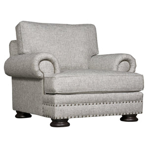 Bernhardt Bernhardt Foster Chair With Nailhead Trim, Rolled Arms & Padded Cushions — Custom Upholstery Options - Made to Order B5172A