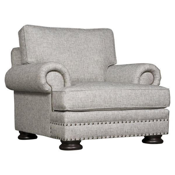 Bernhardt Bernhardt Foster Chair With Nailhead Trim, Rolled Arms & Padded Cushions — Custom Upholstery Options - Made to Order B5172A