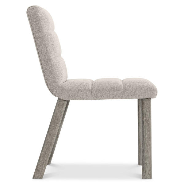 Bernhardt Bernhardt Monolith Side Chair With Channel-Tufted Upholstery, Wire-Brushed Oak Frame, Performance Fabric 343543