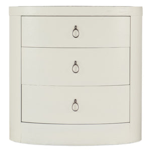 Hooker Furniture Serenity Shell Wavecrest Oval Nightstand With Honed Marble Top, Soft-Close Drawers & Usb Ports 6350-90115-02