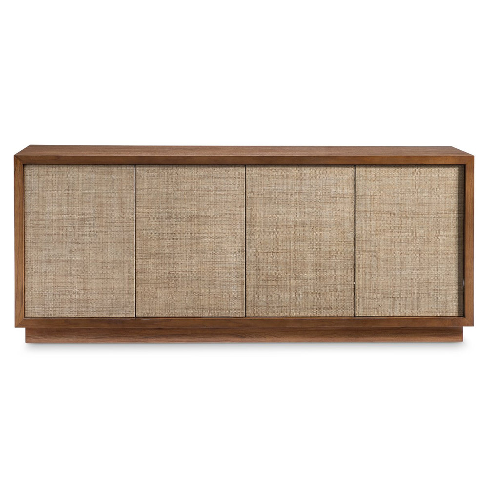 Bernhardt Bernhardt Brasea Suar Wood Media Credenza with Woven Raffia Doors and Adjustable Shelves 394884