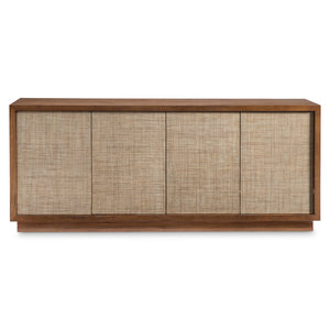 Bernhardt Bernhardt Brasea Suar Wood Media Credenza with Woven Raffia Doors and Adjustable Shelves 394884