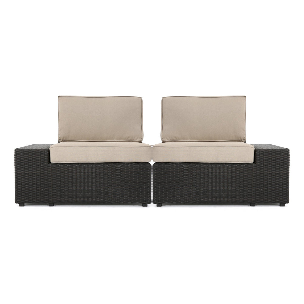 English Elm Santa Cruz Outdoor Pe Wicker Arm Chair Set with Weather Resistant Iron Frame 52974.00IRN