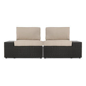 English Elm Santa Cruz Outdoor Pe Wicker Arm Chair Set with Weather Resistant Iron Frame 52974.00IRN