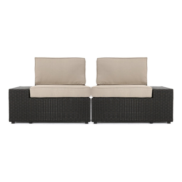 English Elm Santa Cruz Outdoor Pe Wicker Arm Chair Set with Weather Resistant Iron Frame 52974.00IRN
