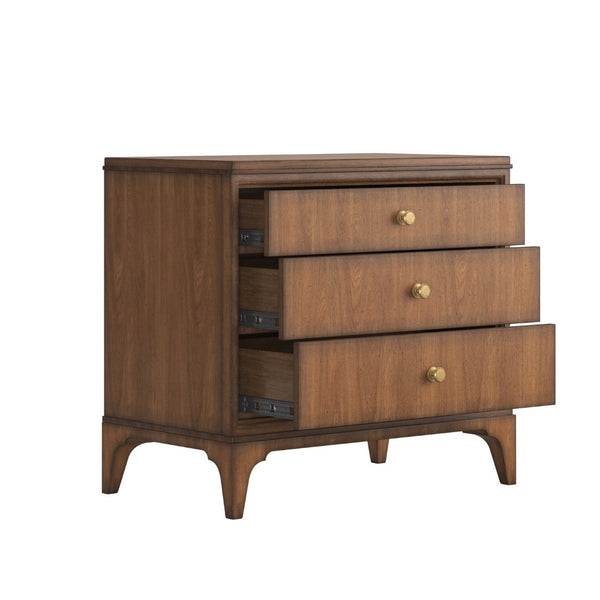 A.R.T. Furniture Harbor 3 Drawer Nightstand - Rustic Elegance with Aged Wood Finish & Ample Storage for Your Bedroom 338140-2731