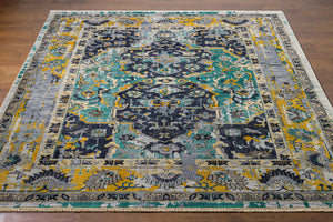 Festival FVL-1001 8' x 11' Handmade Rug FVL1001-811  Denim, Ink Blue, Teal, Tan, Ivory Surya