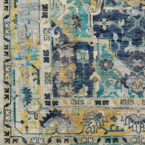 Festival FVL-1001 8' x 11' Handmade Rug FVL1001-811  Denim, Ink Blue, Teal, Tan, Ivory Surya