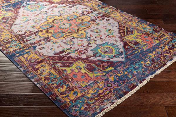 Surya Festival Handcrafted 2' X 3' Traditional Wool Rug With Fringe - Timeless Elegance For Any Space Burgandy Nz Wool Fvl1004-23