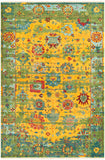 Festival FVL-1005 6' x 9' Handmade Rug FVL1005-69  Mustard, Grass Green, Teal, Ice Blue, Rose, Burnt Orange Surya