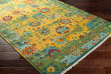 Festival FVL-1005 8' x 11' Handmade Rug FVL1005-811  Mustard, Grass Green, Teal, Ice Blue, Rose, Burnt Orange Surya