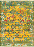 Festival FVL-1005 8' x 11' Handmade Rug FVL1005-811  Mustard, Grass Green, Teal, Ice Blue, Rose, Burnt Orange Surya