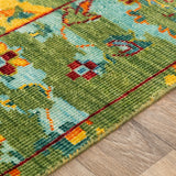 Festival FVL-1005 8' x 11' Handmade Rug FVL1005-811  Mustard, Grass Green, Teal, Ice Blue, Rose, Burnt Orange Surya